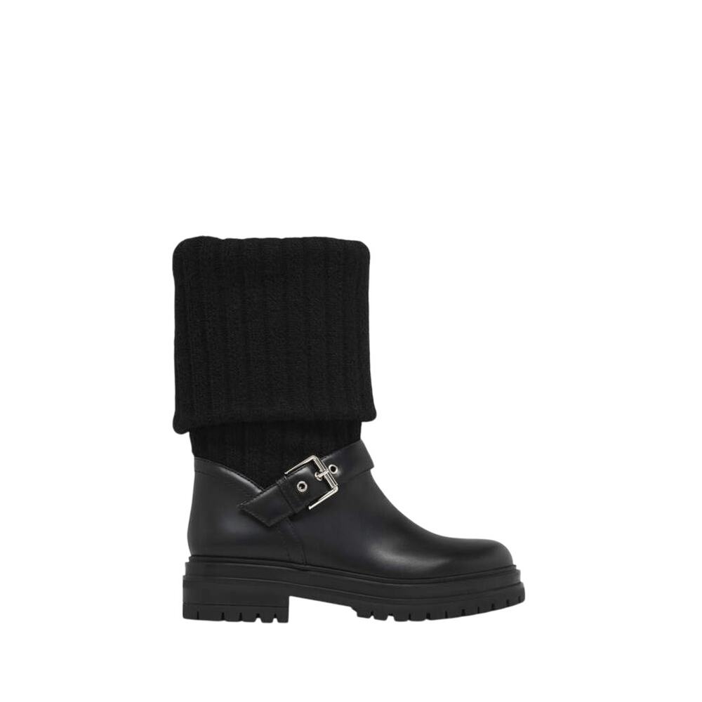 Gianvito Rossi Black Leather Mid-Calf Heeled Boots